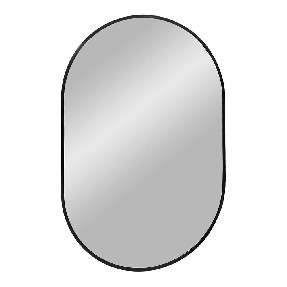 Ovaler Spiegel Wakono mit Metallrahmen in Schwarz