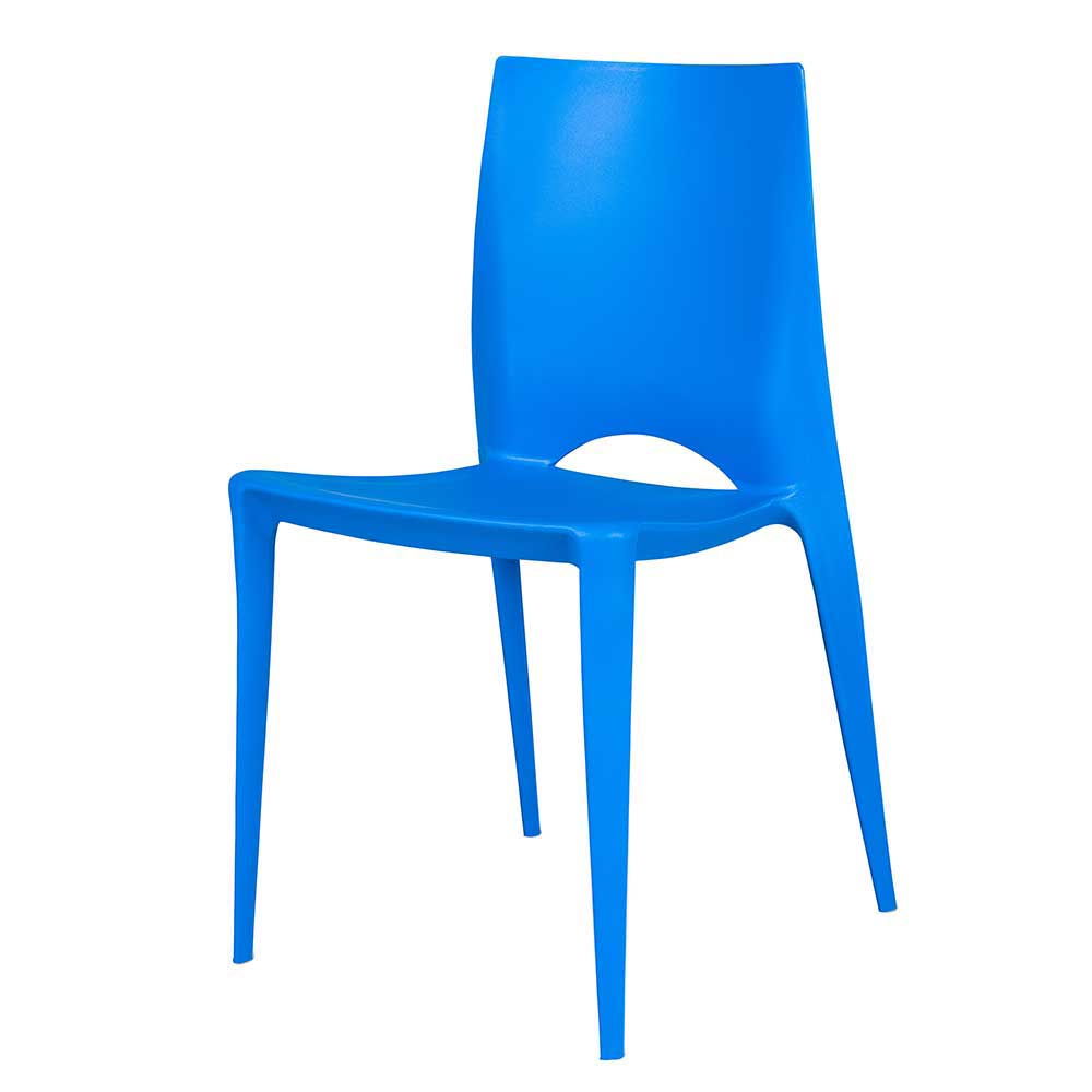 Stapelstuhl Sirenna in Blau aus Kunststoff (4er Set)