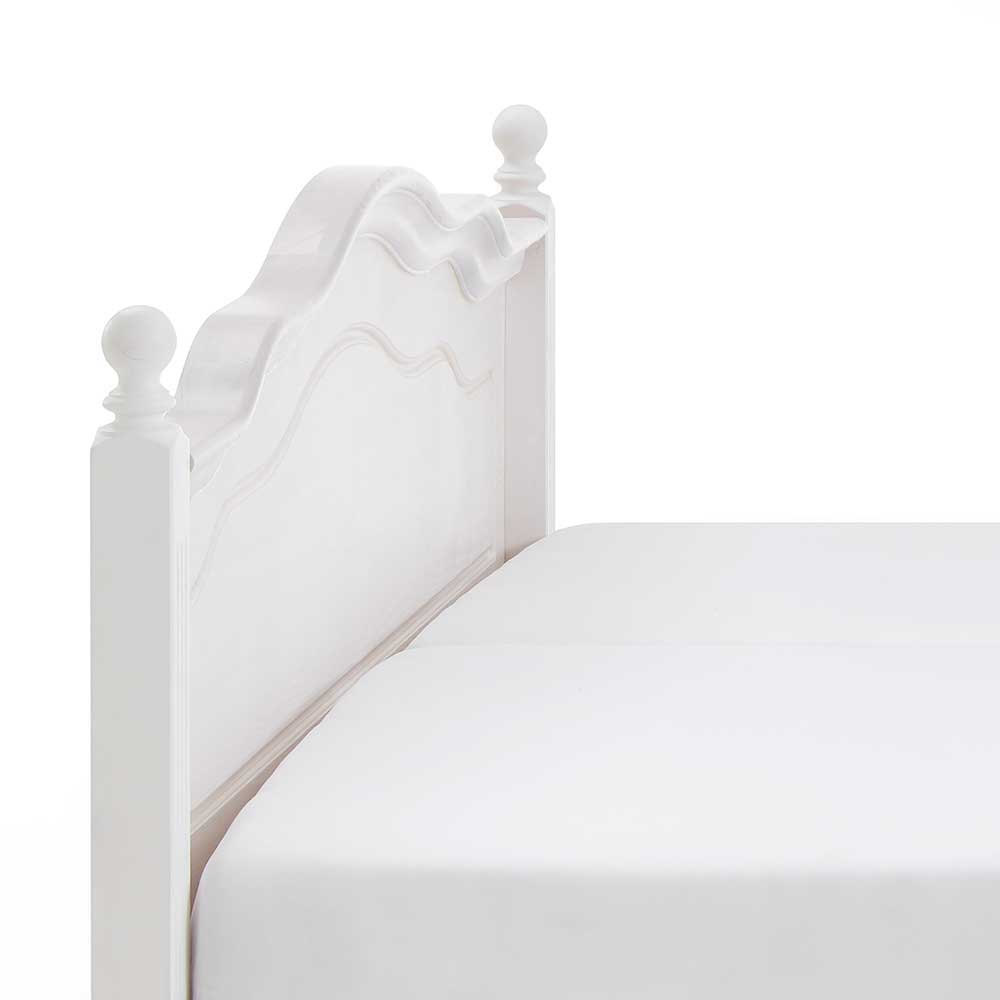 Landhausbett Vicenza mit Bettkästen in Weiß Kiefer massiv