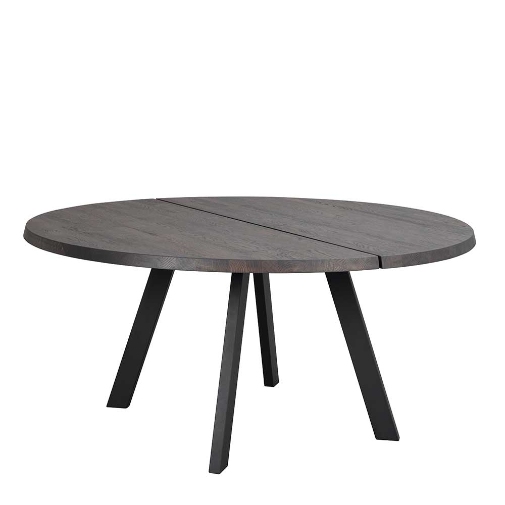 Esszimmer Set Kandu Tisch Eiche dunkel & Schwarz mit 4 Stühlen (fünfteilig)