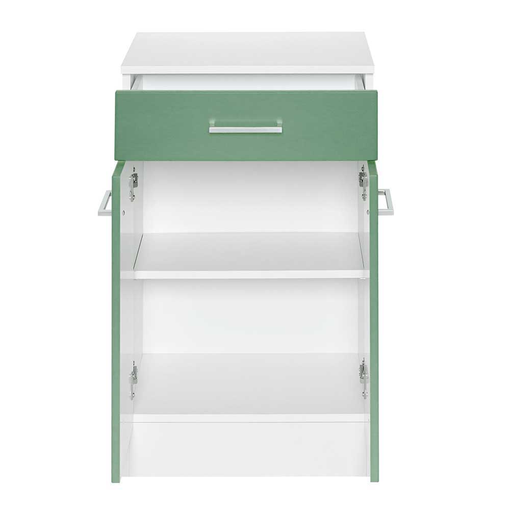 Möbel Komplettset Jirecan für Badezimmer in Grün und Weiß (vierteilig)
