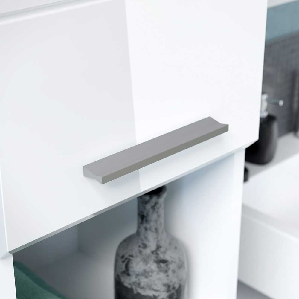 Bad Hochschrank Ambo in Weiß mit einer Schublade und zwei Türen