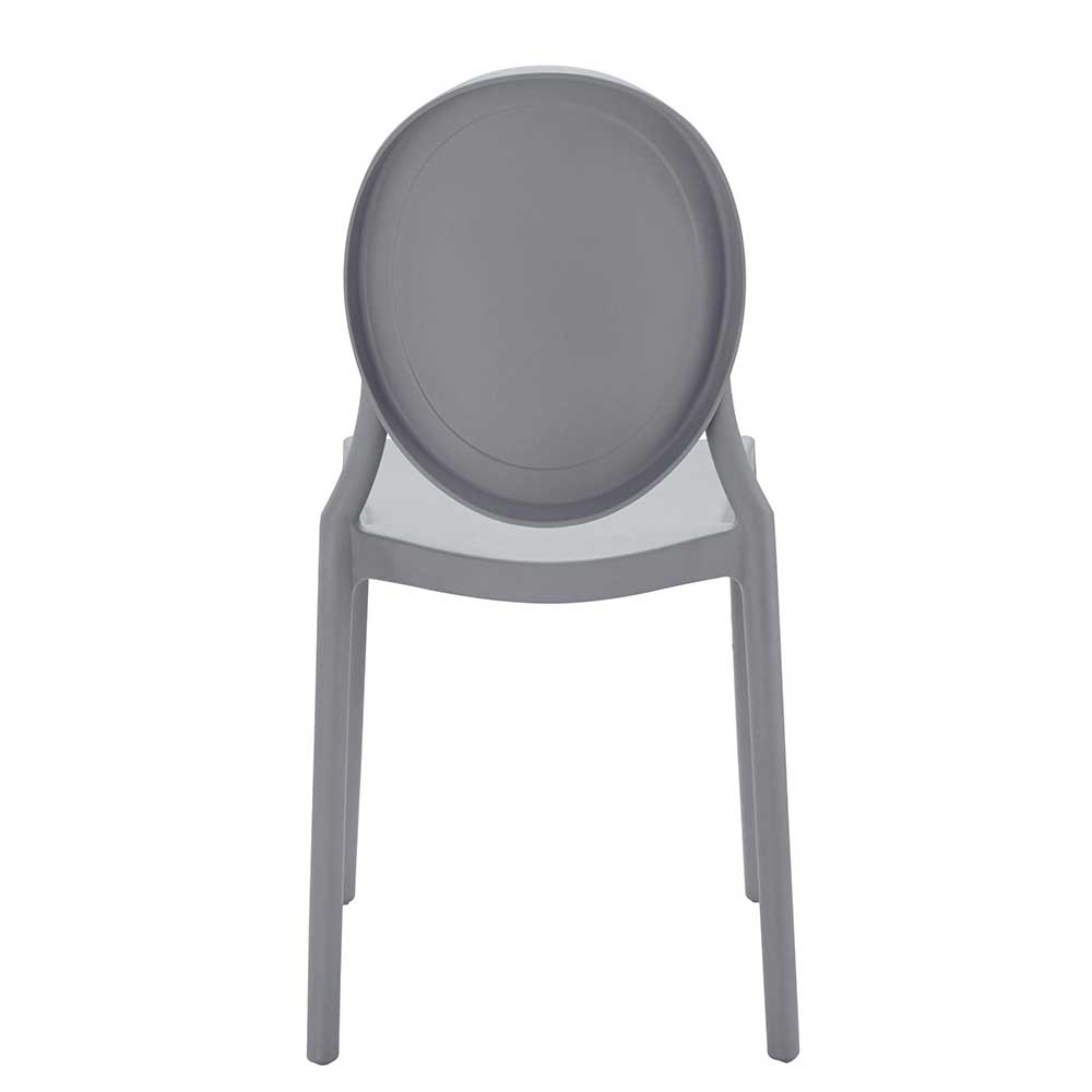 Kunststoff Design Stühle Cosminas in Grau mit 45 cm Sitzhöhe (Set)
