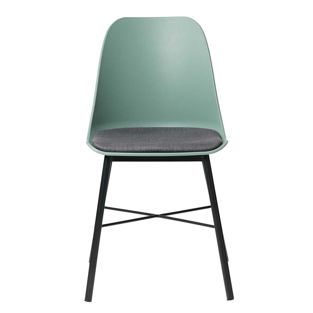 Esszimmer Stühle Ionesa in Grün Kunststoff mit Metallgestell (2er Set)