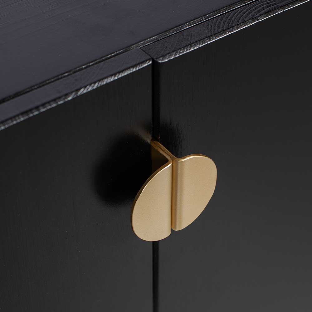 Modernes Sideboard Luryma in Schwarz mit Metallgriffen