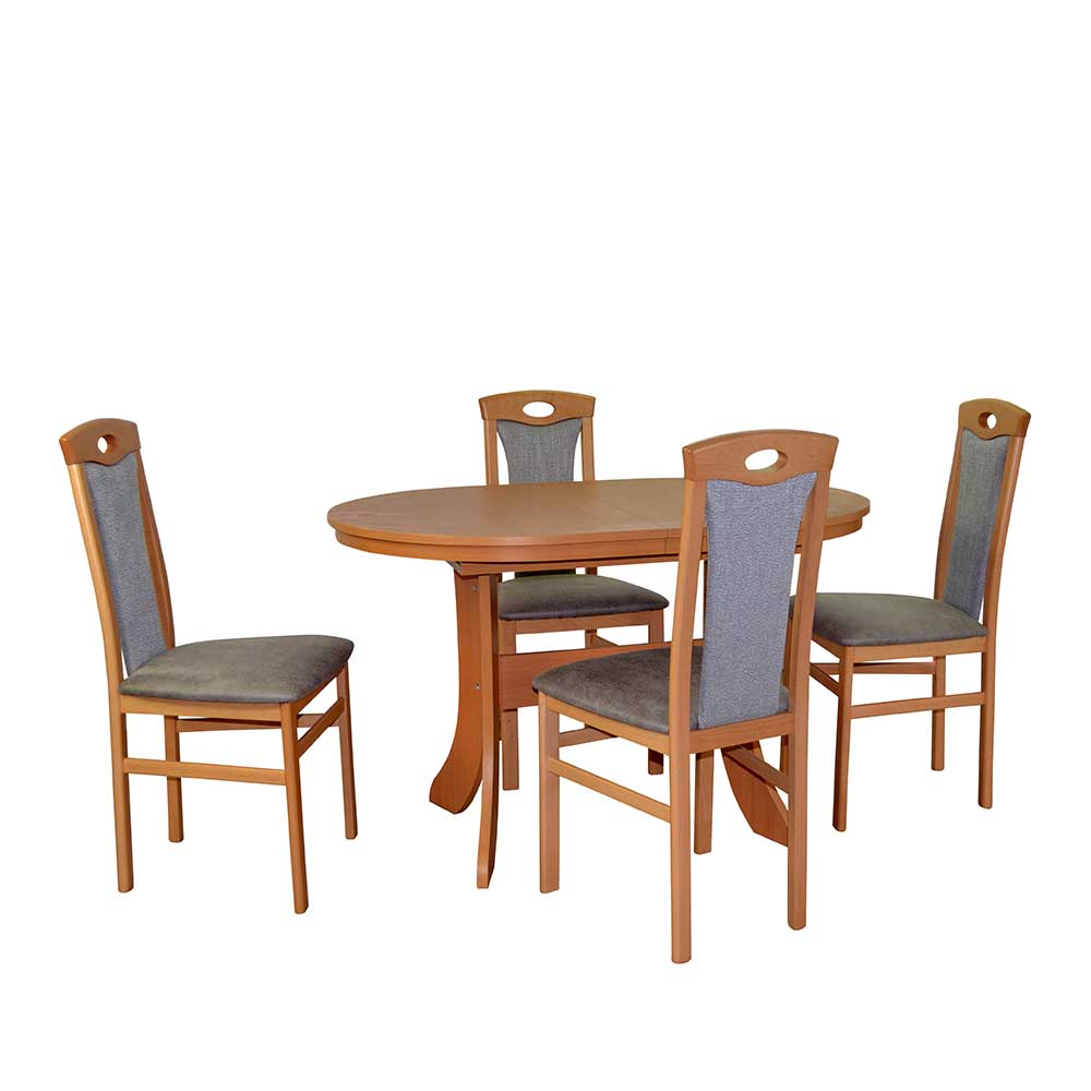 Esszimmermöbelset Ophila im klassischen Stil mit ovalem Tisch (fünfteilig)