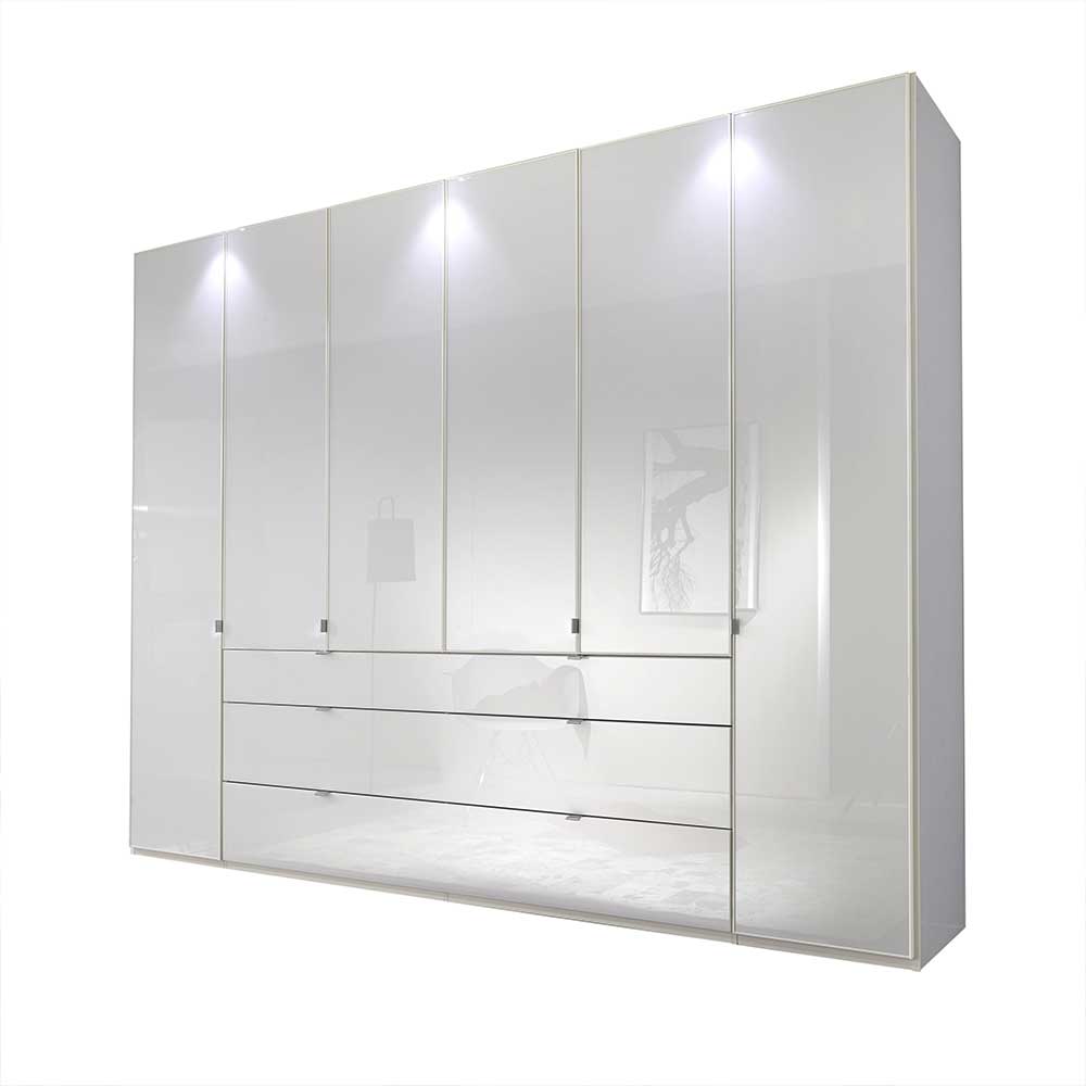 Kleiderschrank in Weiß mit Türen 300 cm breit online kaufen
