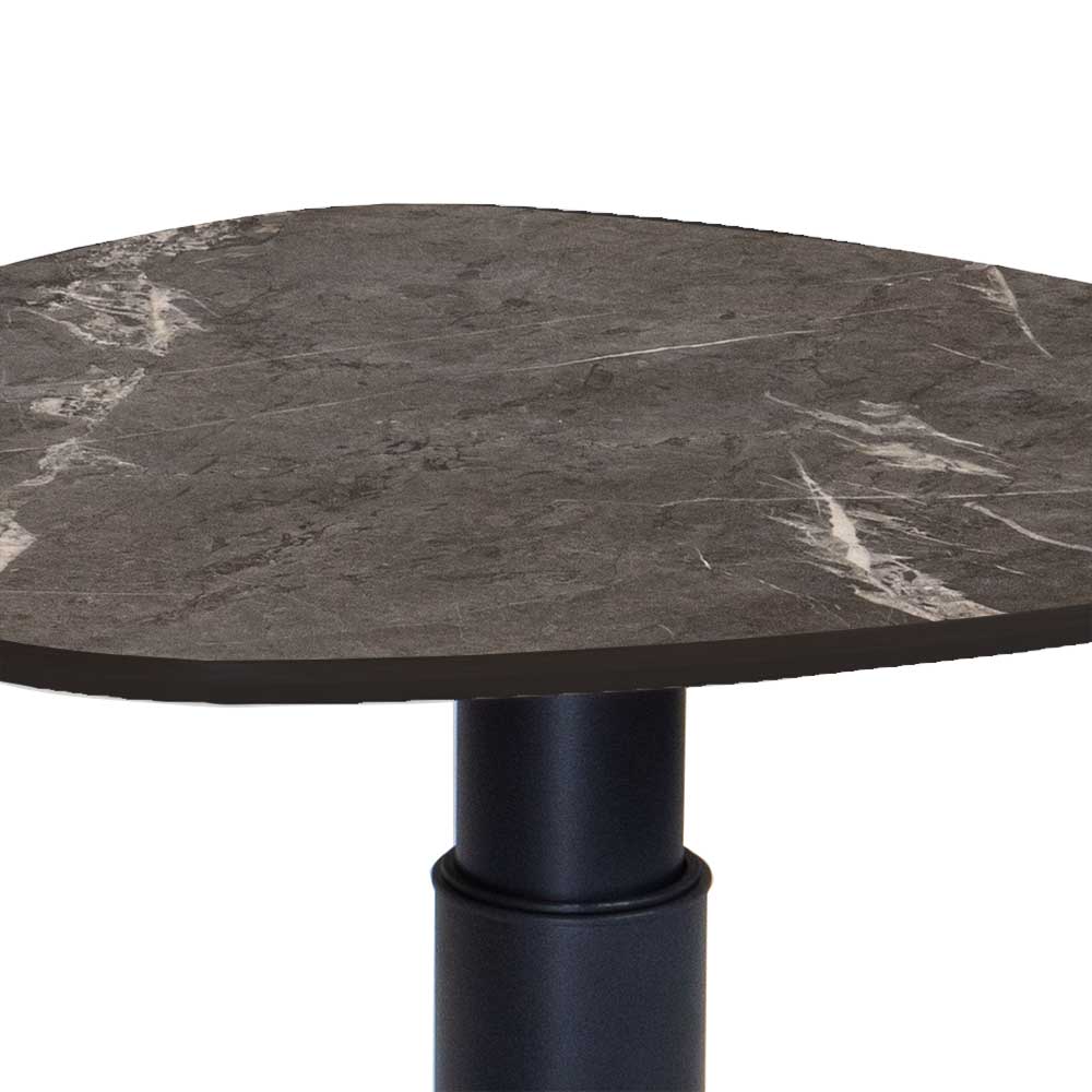 Sofa Tisch höhenverstellbar Matara in Wildeichefarben und Schwarz  Marmoroptik