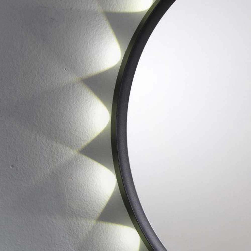 LED Wandspiegel Kubra in Anthrazit rund