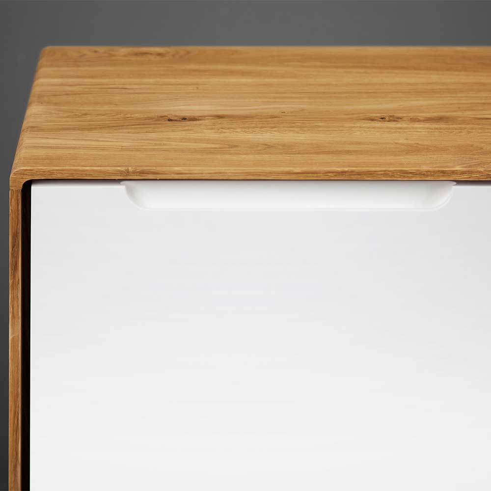 Design Sideboard Triancova in Weiß und Wildeiche modern