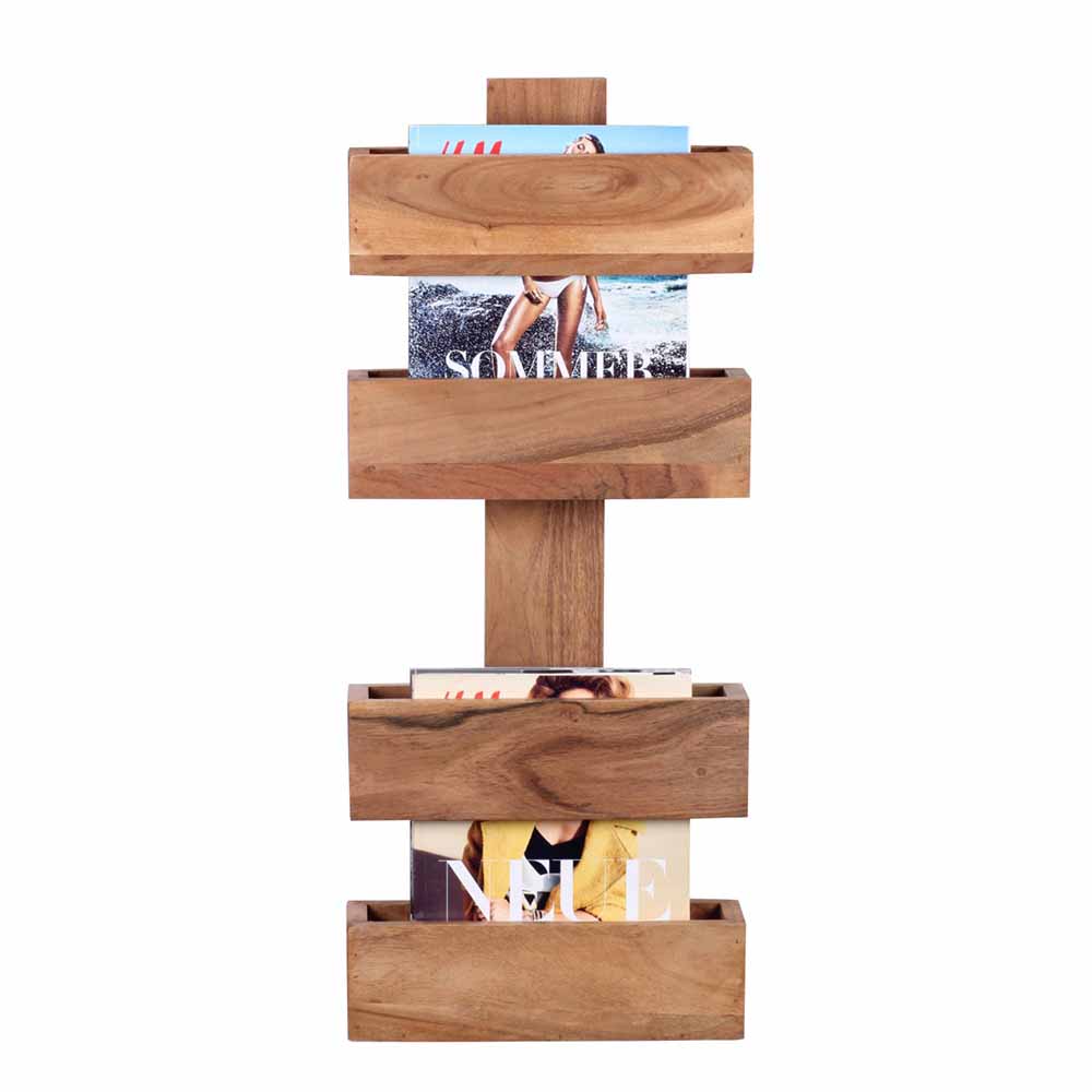 Zeitschriftenhalter Selvas aus Akazie Massivholz 30 cm breit