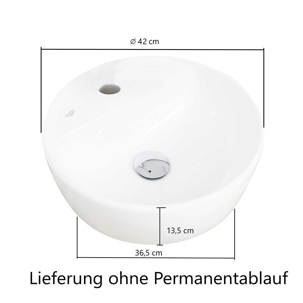 Badmöbel mit 2 Becken Pegruan im Landhausstil Made in Germany (vierteilig)