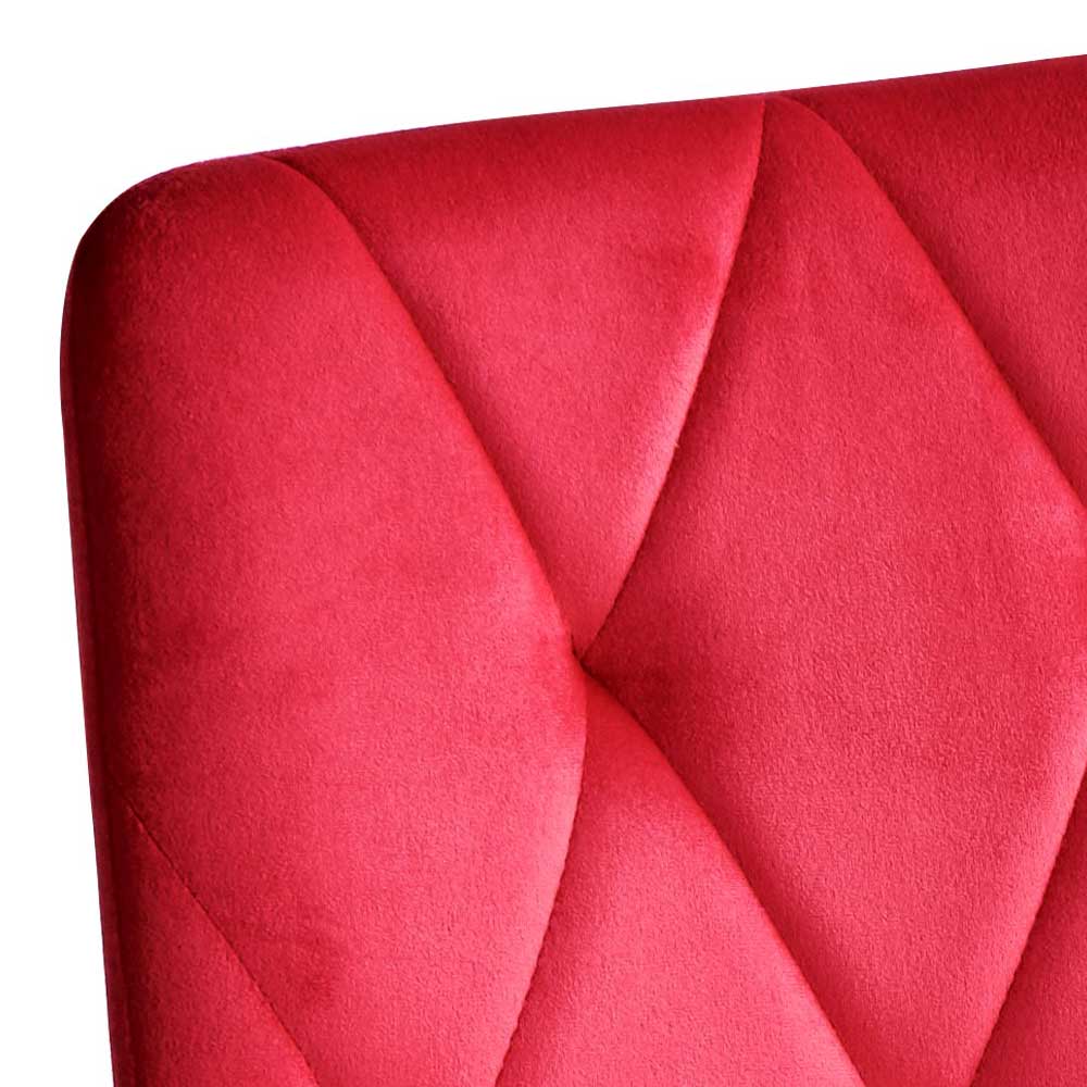 Rote Esstisch Stühle Tyramus aus Samt und Metall (4er Set)