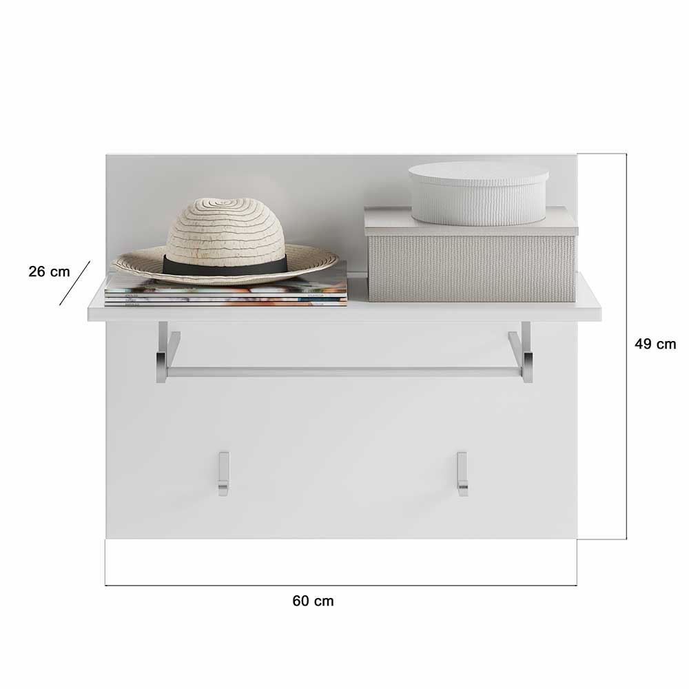 Garderobenkombination Patros in Weiß Hochglanz 190 cm hoch (fünfteilig)