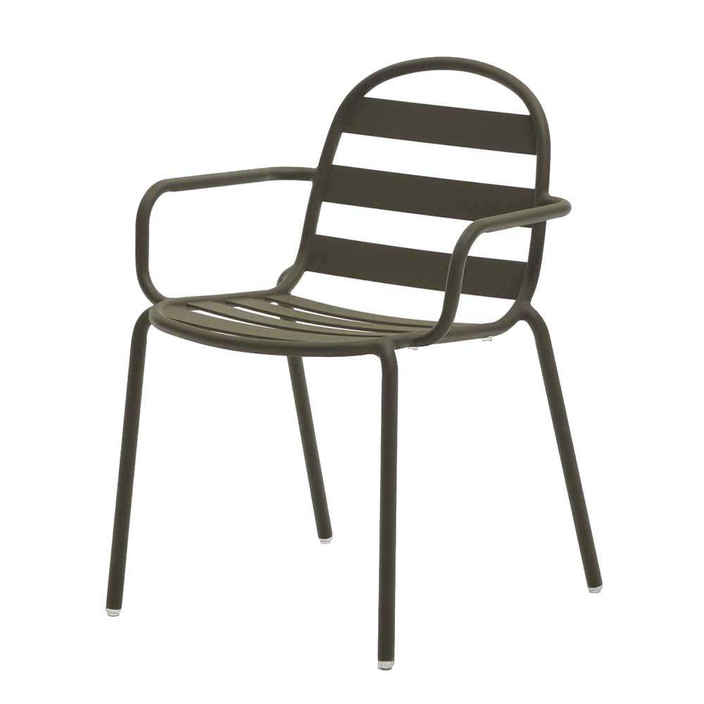Outdoor Stühle Angoro in Graugrün aus Aluminium (4er Set)