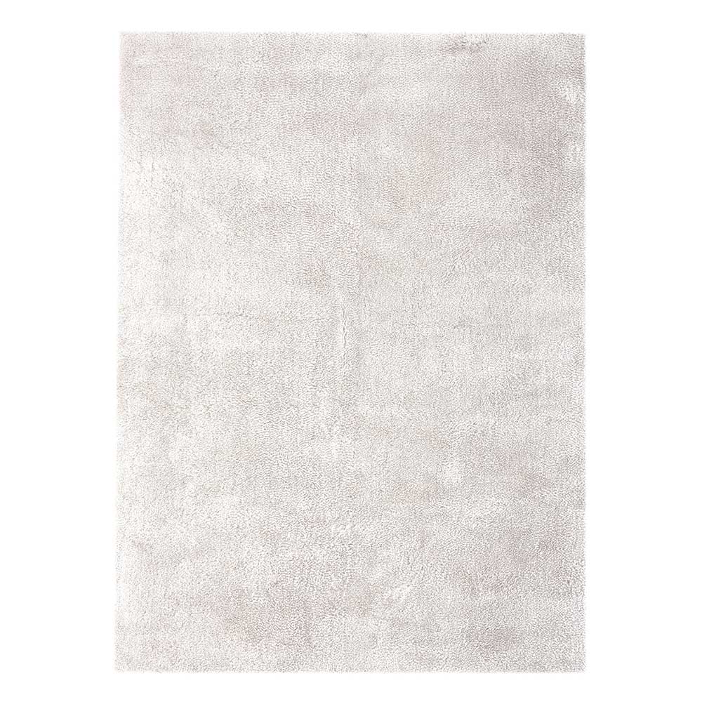Hochflor Teppich Zolitaria in Creme Weiß modern