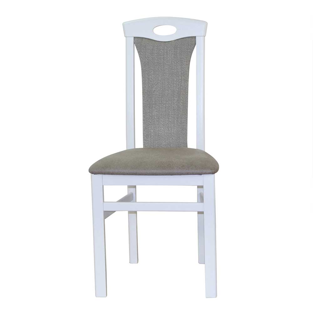 Esstisch Stühle Liao in Hellgrau und Weiß (2er Set)