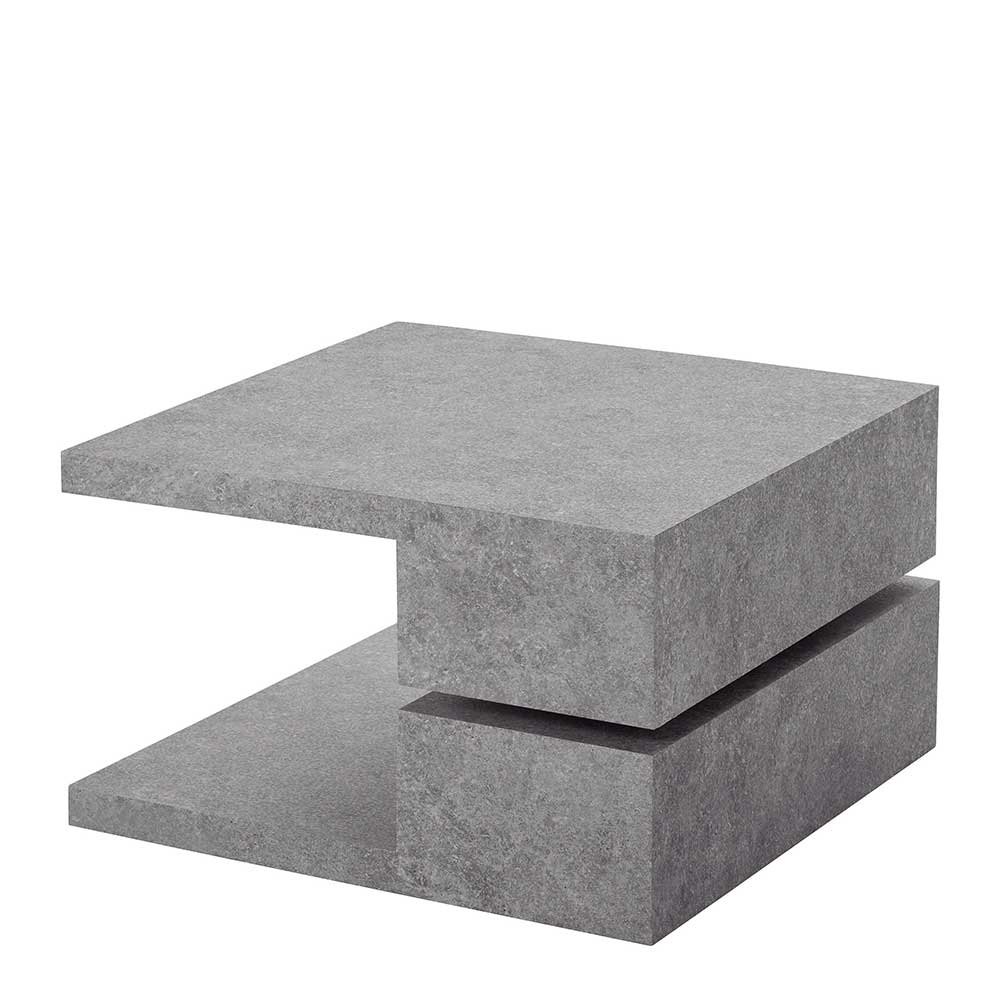 Couchtisch Tirenaso in Beton Grau mit schwenkbarer Tischplatte