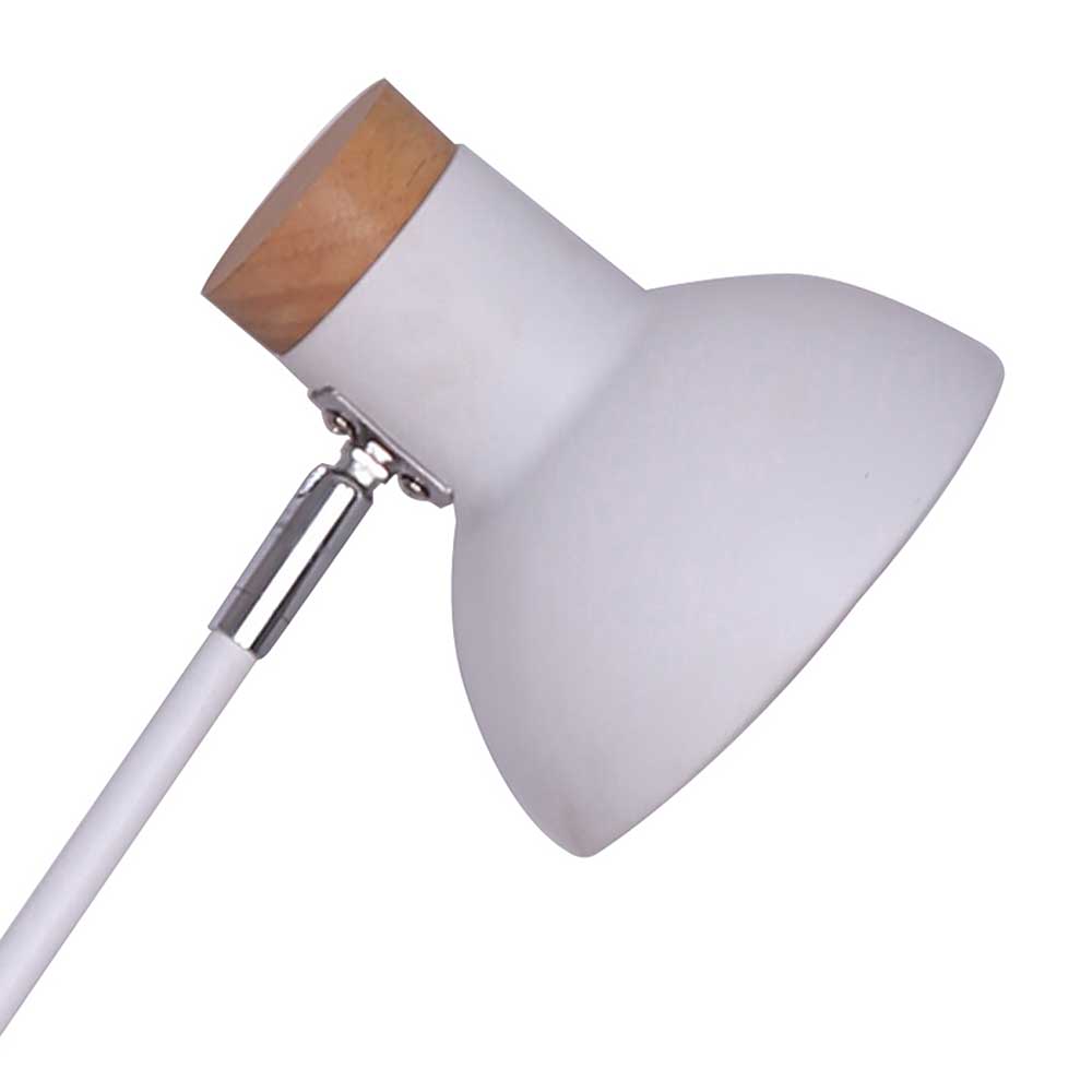 Tischlampe Aldran in Weiß und Eichefarben im Skandi Design