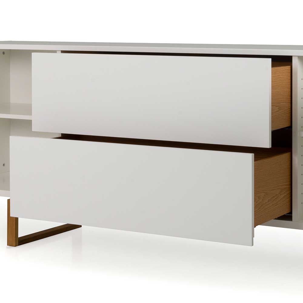 Sideboard Direscus in Weiß und Eichefarben Skandi Design