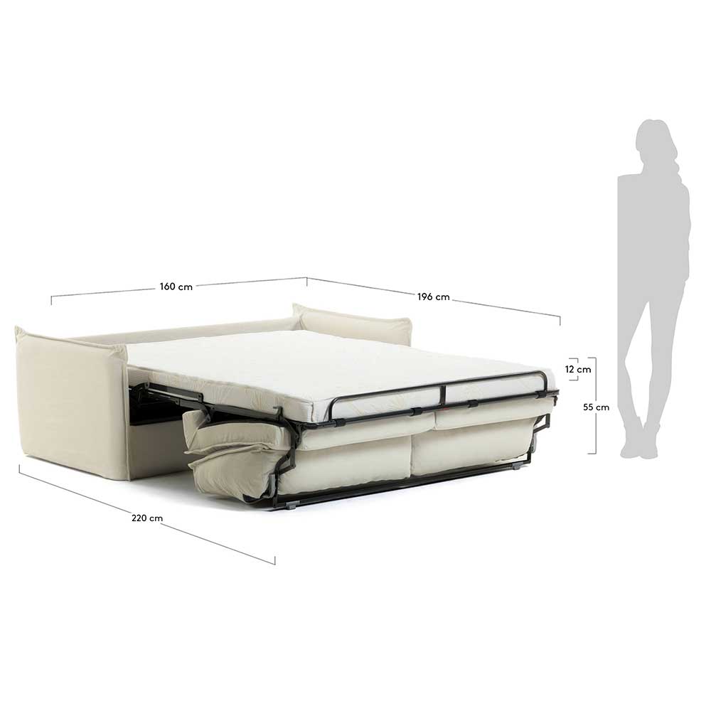 Funktions Sofa Mediteranos in Grau Webstoff mit 50 cm Sitzhöhe