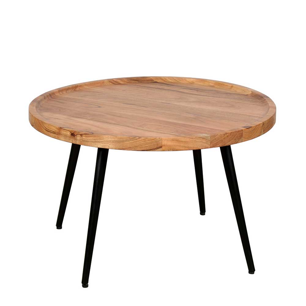 Wohnzimmer Tisch Chianta aus Akazie Massivholz und Metall