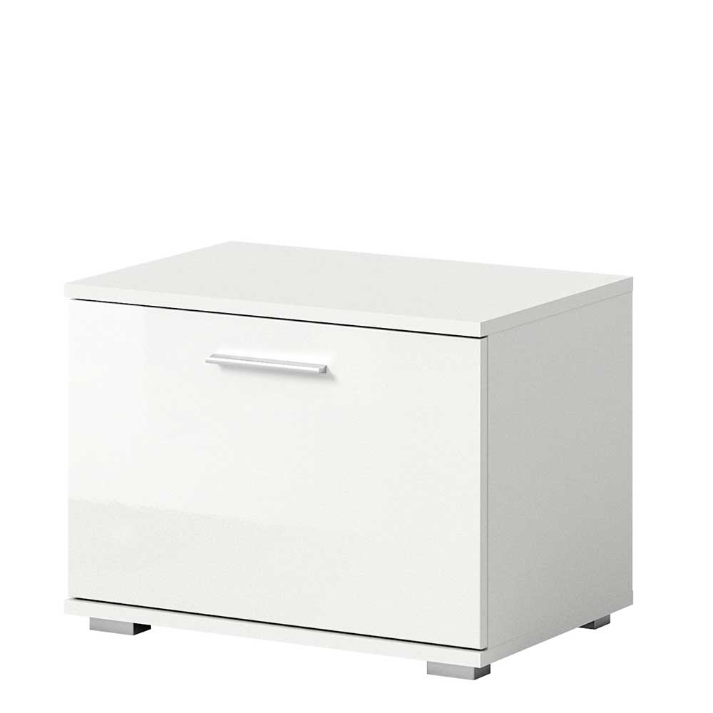 Garderoben Sitzbank Ampiano in Weiß mit Hochglanz Front